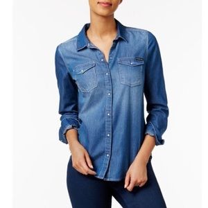 Calvin Klein Jeans Stretch Denim Chambray Shirt